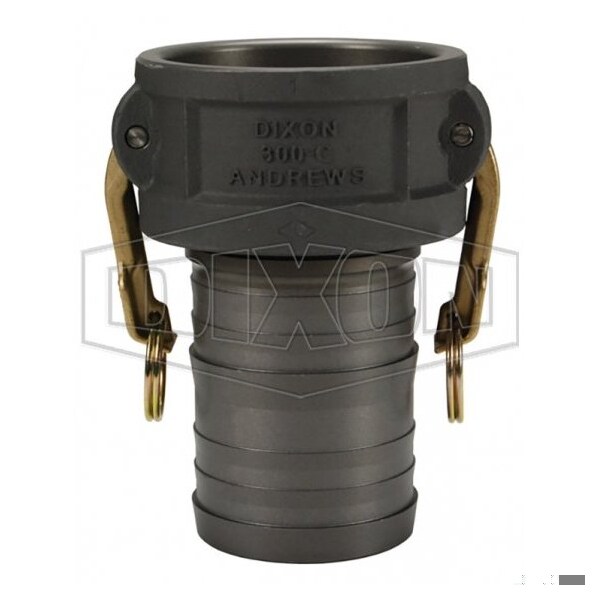Type-C Cam and Groove Coupler, 4 in Nominal, Female Coupler x Hose Shank End Style, Aluminum, Domest
